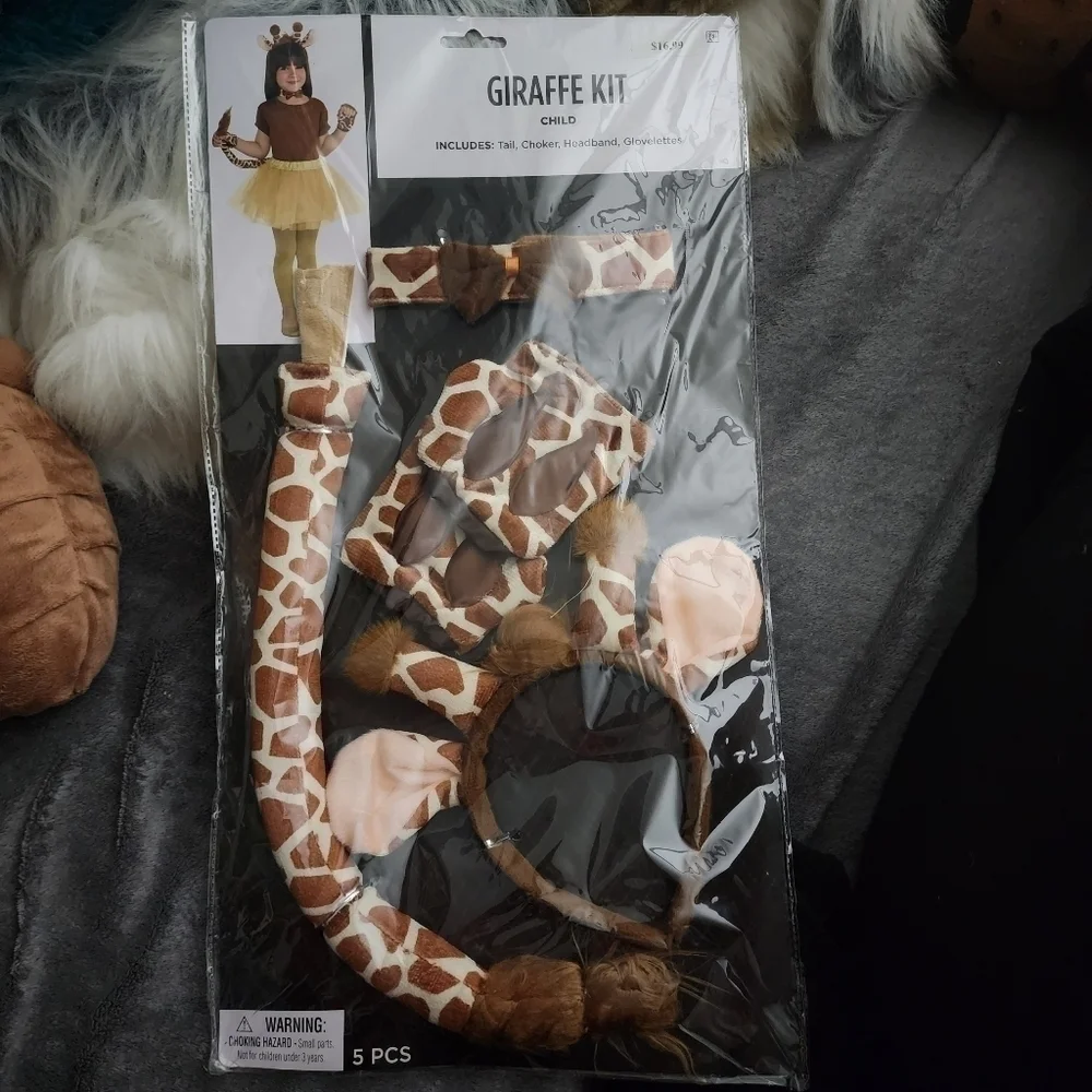 NWT Giraffe Kit Halloween Costume Cosplay Girl Child's One Size OS 5 Piece New